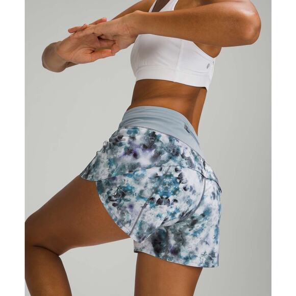 Lululemon Speed Up Athletic Shorts in Kaleidofloral Multi / Blue Cast 8 Tall - Picture 2 of 14